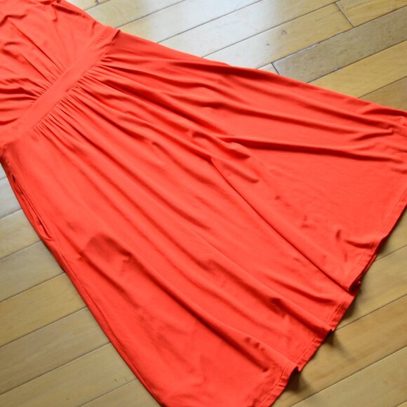 Boden Women's Sleeveless Smock Waist Midi Dress US 6R Orange - Picture 11 of 11